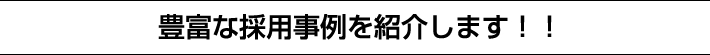 豊富な採用事例を紹介します！！